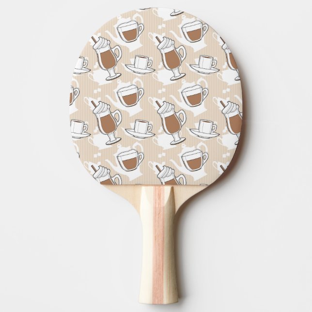 Coffee, sweet pattern Ping-Pong paddle (Front)