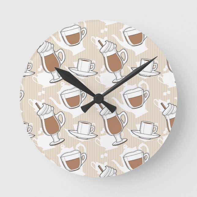 Coffee, sweet pattern round clock (Front)