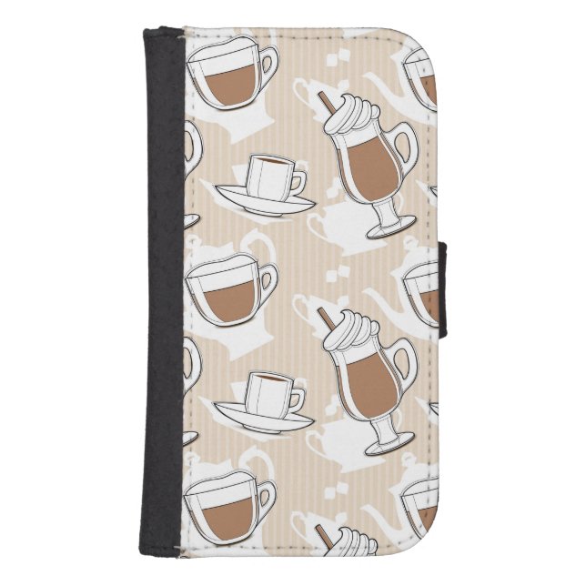 Coffee, sweet pattern samsung galaxy wallet case (Front)