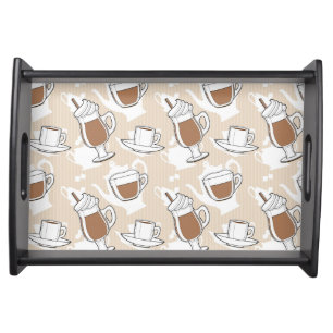 Coffee, sweet pattern serving tray
