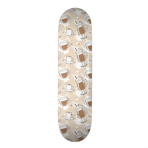 Coffee, sweet pattern skateboard deck