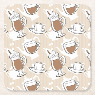 Coffee, sweet pattern square paper coaster