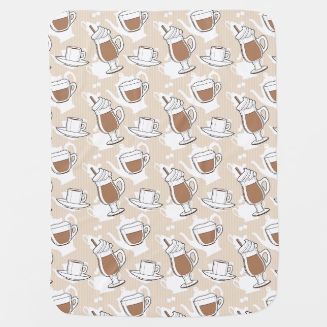 Coffee, sweet pattern stroller blanket (Front)