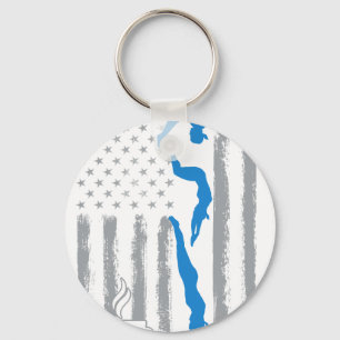 coffee swimming- Vintage USA American Flag for swi Keychain