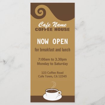 Coffee Swirls Cafe Menu Coffee Shop Rack Cards by sunnymars at Zazzle