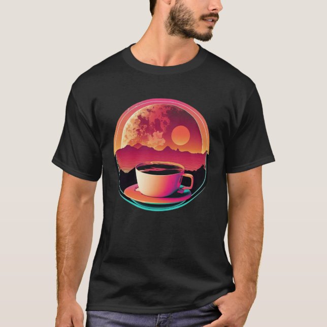 Coffee Synthwave 80s Retrowave Aesthetic  1 T-Shirt (Front)