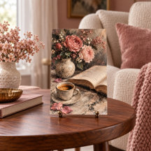 Coffee Table Flowers Art Print