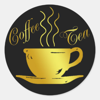 COFFEE & TEA CLASSIC ROUND STICKER