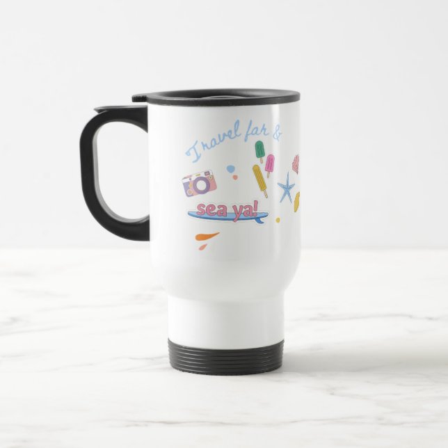 Coffee & Tea Mug with Travel Design (Left)