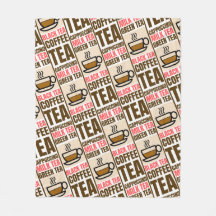COFFEE TEA PATTERN, Fleece Blanket