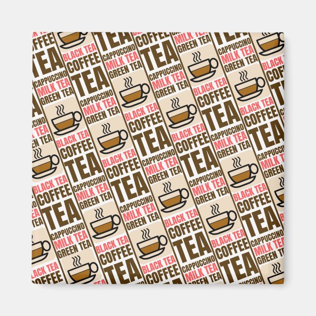 COFFEE TEA PATTERN, Magnet (Front)