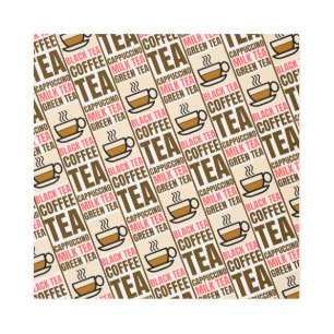 COFFEE TEA PATTERN, Metal Wall Art