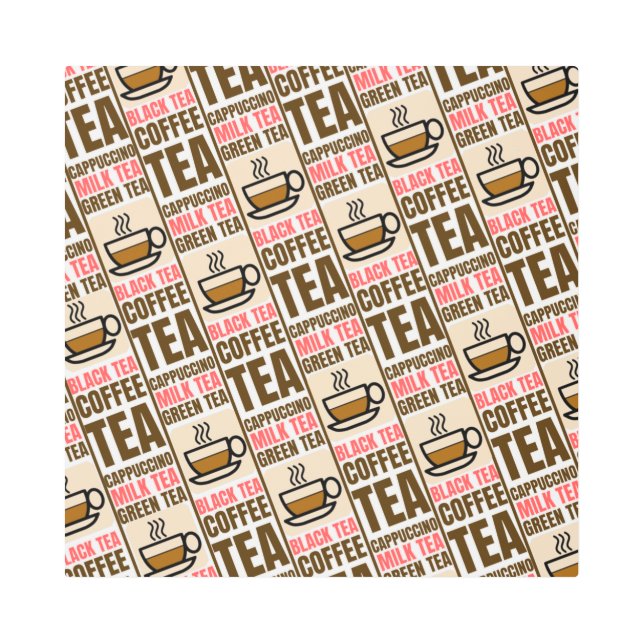 COFFEE TEA PATTERN, Metal Wall Art (Front)