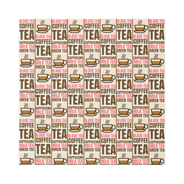 COFFEE TEA PATTERN, Metal Wall Art (Front)