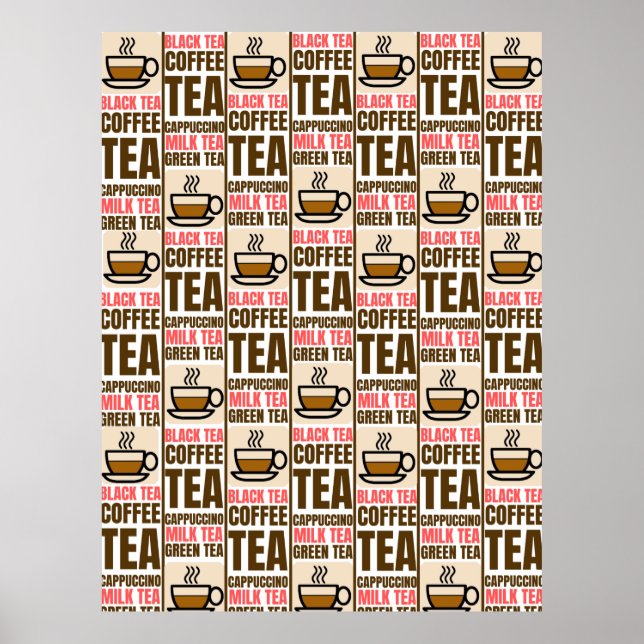 COFFEE TEA PATTERN, Postcard Poster (Front)