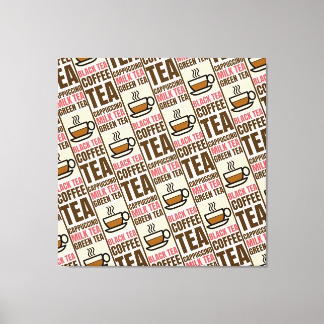 COFFEE TEA PATTERN, Stretched Canvas Print (Front)