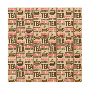 COFFEE TEA PATTERN, Wood Wall Art