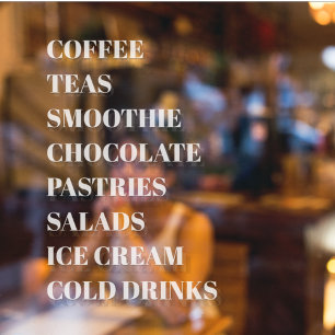 Coffee Tea Salads Window Vinyls Transparent   Food Window Cling