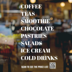 Coffee Tea Salads Window Vinyls Transparent   Food Window Cling