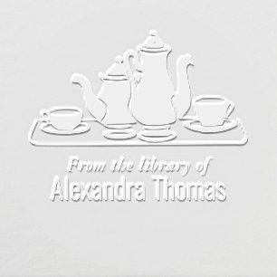 Coffee Tea Service Set Library Book Name  Embosser