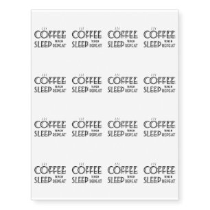 Coffee Teach Funny Gif Teacher School Teaching Temporary Tattoos