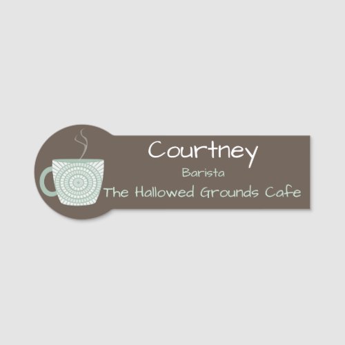 Coffee Teal Name Tag