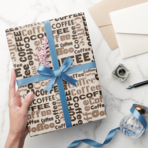 Coffee Text Wrapping Paper