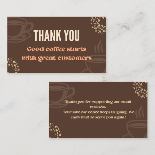 Coffee Thank You Minimal Cafe Card