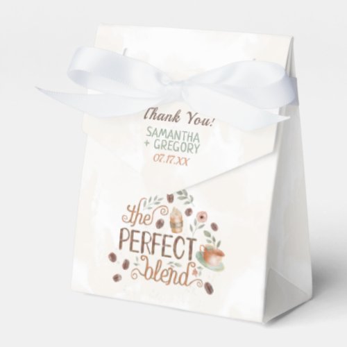 Coffee The Perfect Blend Bridal Wedding Shower Favor Boxes