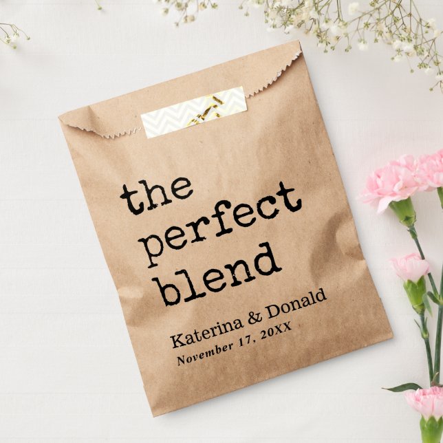 Coffee The Perfect Blend Wedding Favor Bag (Sealed)