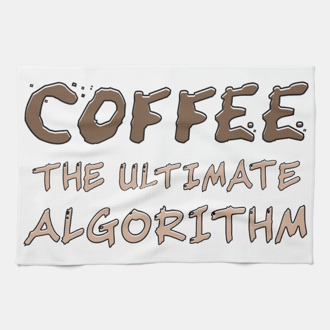 Coffee The Ultimate Algorithm Funny Programmer Kitchen Towel (Horizontal)