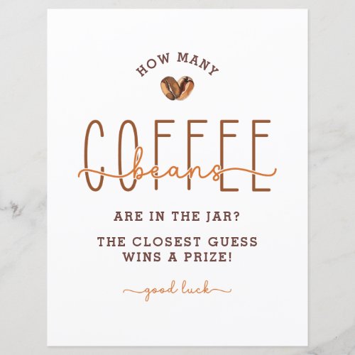 Coffee Theme Baby Shower Guessing Game