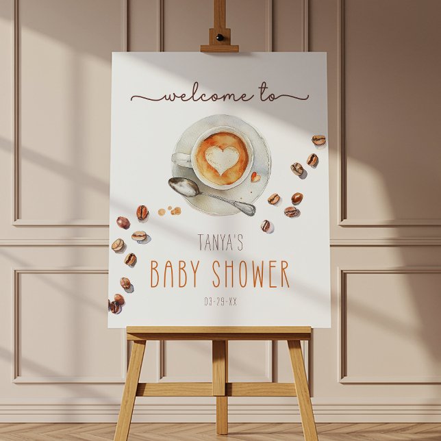 Coffee Theme Baby Shower Welcome Sign (Welcome Sign)