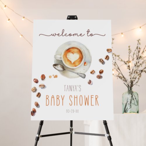 Coffee Theme Baby Shower Welcome Sign