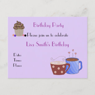 Coffee Theme Birthday Party Invitation