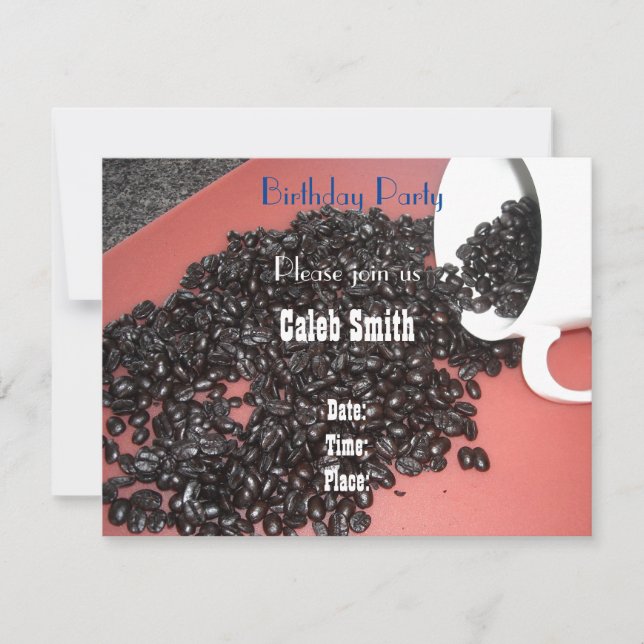 Coffee Theme Birthday Party Invitation (Front)