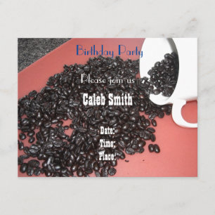Coffee Theme Birthday Party Invitation