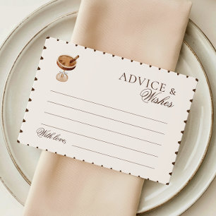 Coffee Theme Bridal Shower Advice and Wishes Enclosure Card