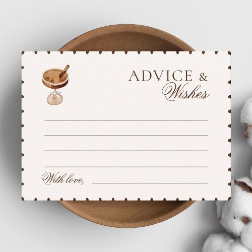 Coffee Theme Bridal Shower Advice and Wishes Enclosure Card