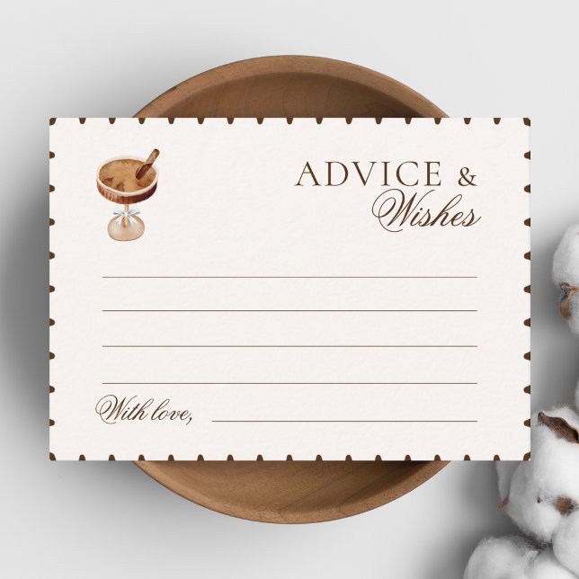 Coffee Theme Bridal Shower Advice and Wishes Enclosure Card (Creator Uploaded)