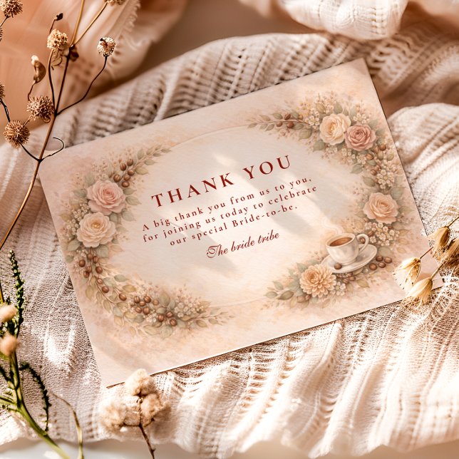 Coffee Theme Bridal Shower Thank You Card (Creator Uploaded)