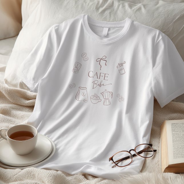 Coffee Theme Cafe Bebe Brewing Bow Baby Shower Tri-Blend Shirt (Creator Uploaded)