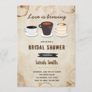 Coffee theme card invitation