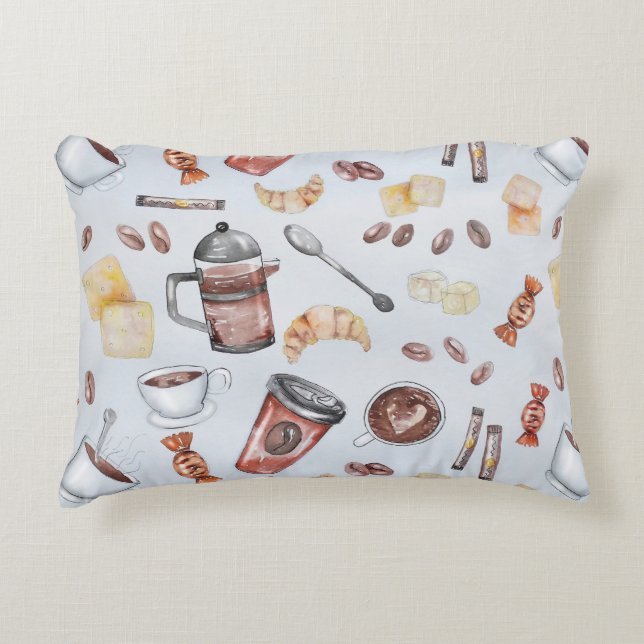 Coffee Theme Coffee Lover Lumbar Accent Pillow (Front)