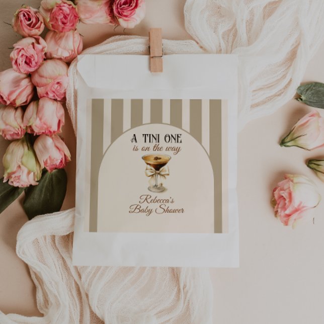 Coffee Theme Espresso Martini Bow Baby Shower Favor Bag (Creator Uploaded)