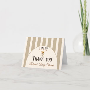 Coffee Theme Espresso Martini Bow Baby Shower Letterpress Thank You Card