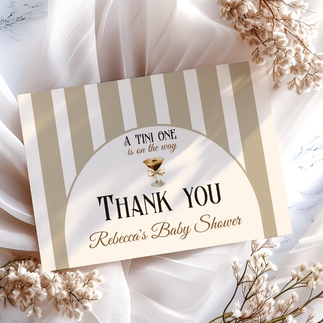 Coffee Theme Espresso Martini Bow Baby Shower Thank You Card (Creator Uploaded)