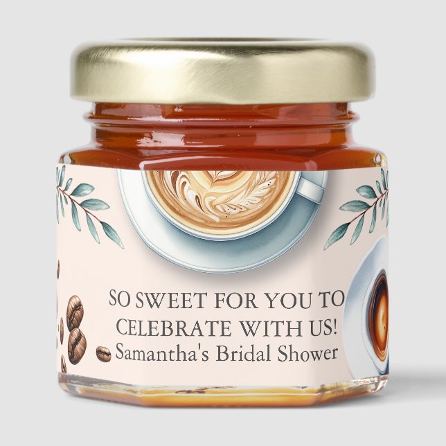 Coffee Theme Favors Honey Jar Favors (Front)