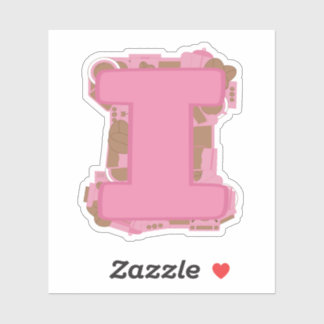 Coffee Theme Letter I Custom-Cut Vinyl Sticker
