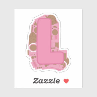 Coffee Theme Letter L Custom-Cut Vinyl Sticker